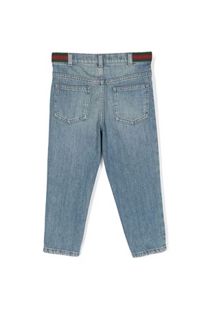 light-blue cotton jeans GUCCI KIDS | 770083XDCRW4447